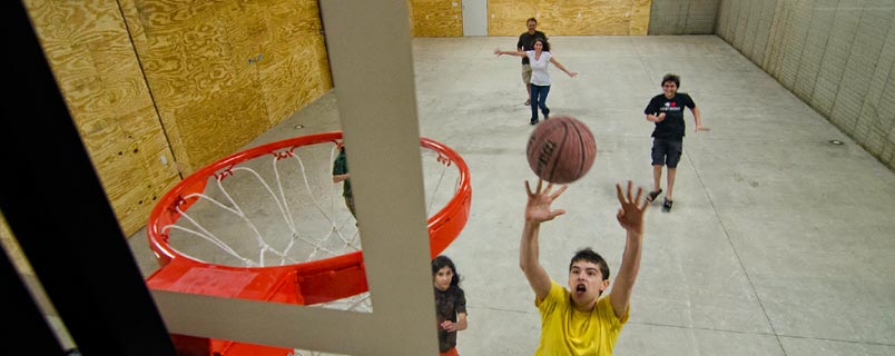 Heated and air conditioned sports complex includes basketball, volleyball, and more